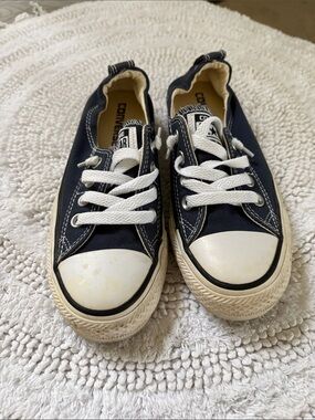 Converse Navy Blue Canvas Low-Top Sneakers with White Accents